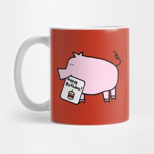 Animals Birthday Greetings Cute Pig says Happy Birthday Mug